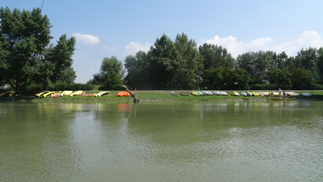 Dunakiliti, Vízpart Camping a Görgetei Duna-ág felől nézve, 2016. július 26.-án 2
