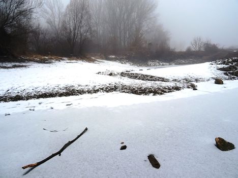 Téli kisvizes időszak az Erdei Duna-ágon, Lipót 2017. február 03.-án 14