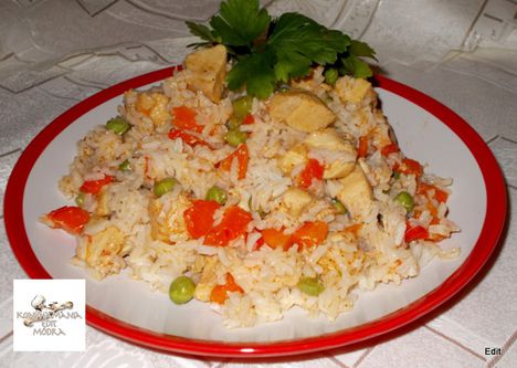 Zöldséges csirkés rizs