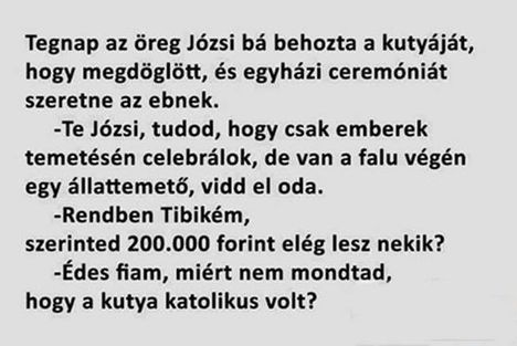 Egy pap mesélte!