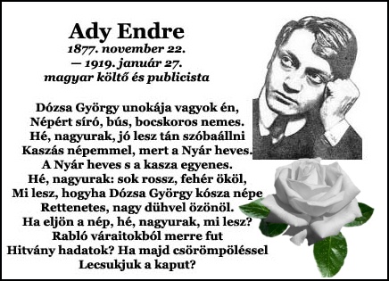 Emlékezzűnk...98 éve,1919. 01. 27.meghalt Ady Endre