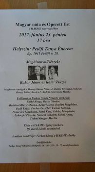 Magyar nóta és Operett Est a HAKME szervezésében