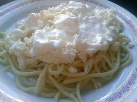 Tejfölös-túrós spagetti recept