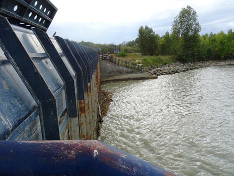 A Mosoni-Duna felső vízpótlását biztosító létesítmény, Dunacsúny (Cunovo), 2017. szeptember 03.-án