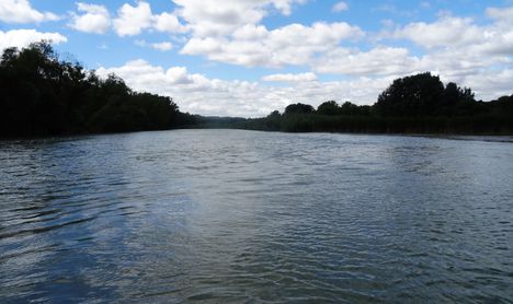 Mosói Duna-ág a Szigetközi hullámtéri vízpótlórendszerben , Dunaremete 2016. július 14.-én  1
