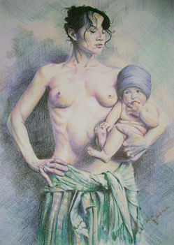 Fiatal anya gyermekével