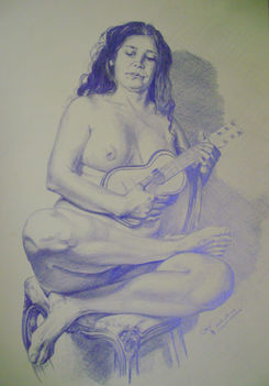 Nő mandolinnal