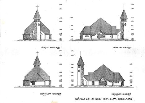 Kisbodaki Szent Balázs és Szent László templom tervei 1993 évből