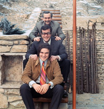 Latinovits Zoltán - Testvéreivel, Bujtor István színművésszel és Frenreisz Károly rockzenésszel 1975-ben Fotó Farkas Tamás
