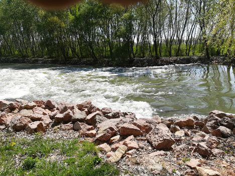 Sorjási bukó a hullámtéri vízpótló-rendszerben, Dunaremete 2018. április 19 .-én 1