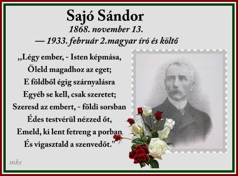 85 éve,1933. 02. 02.Meghalt Sajó Sándor költő, tanár, drámaíró.