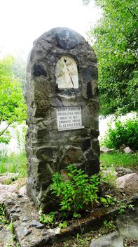 Szt. Kristóf szobor a Szent Kristóf vízszintszabályozó műtárgy mellett, Kisbodak 2016. július 14.-én