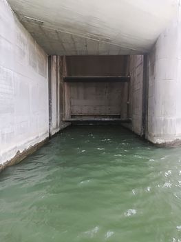 Dunakiliti duzzasztómű, a Vízerőtelep felvízi rávezetése 2018. július 20.-án