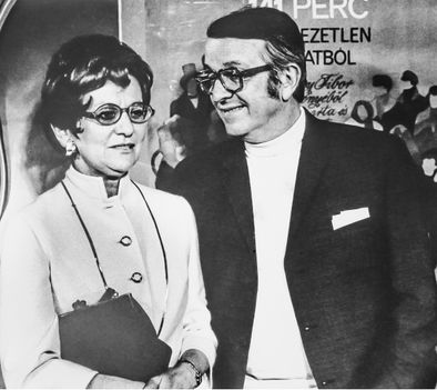 Apor Noémi és Fábri Zoltán a 141 perc a befejezetlen mondatból című film bemutatóján  Stockholmban. 1975