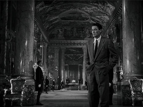 Gregory Peck nella Galleria di Palazzo Colonna nel film Vacanze Romane
