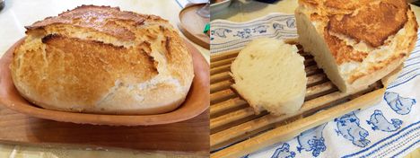 Római tálban sült kenyér.