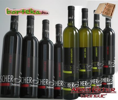 12 palack badacsonyi bor ( Fischer Pince - borteka.hu - ajandék csomagolásban )