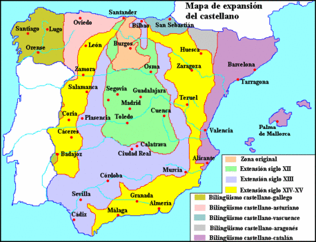 a spanyol nyelv elterjedése