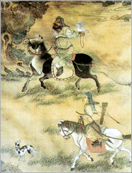 Dzsingisz kán vadászat közben