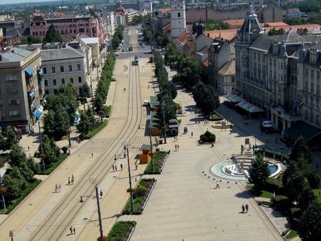 Debrecen a református templom harang tornyából
