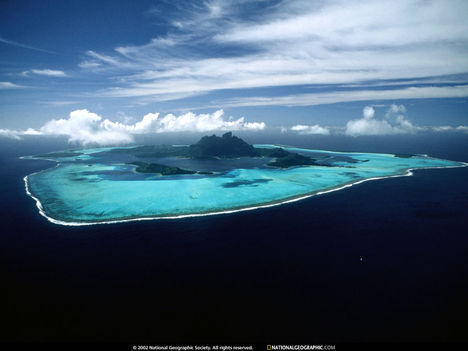 Bora Bora Aerial, French Polynesia, 1996