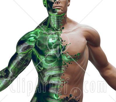 20415-Part-Man-Part-Robot-Muscular-Guy-With-Green-Circuits-Covering-His-Skin-Poster-Art-Print