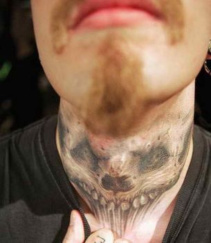 skull tattoo on neck
