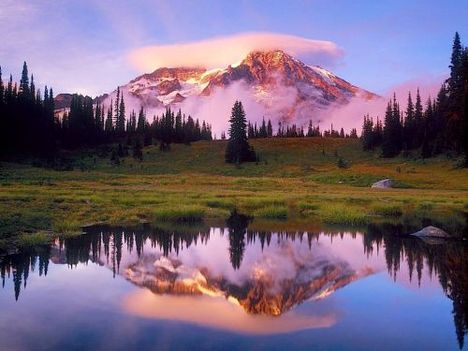 Mount Rainier Reflected at Sunset, Washington