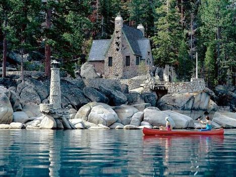 Sight Seeing by Canoe, Lake Tahoe, California Nevada