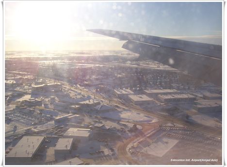 Edmonton reptere téli napfényben