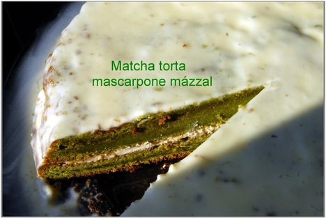Zöld teás-mascarponés torta