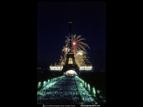 Eiffel Tower Fireworks, Paris, France, 1988