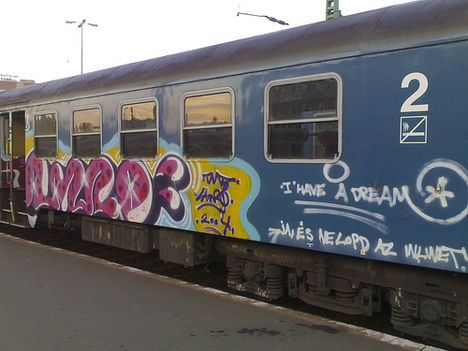 hunagry train graffiti