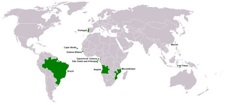 portugál nyelv - térkép