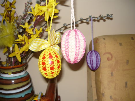 horgolt húsvéti tojások