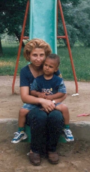 Mohamed Osama Osman with his mother