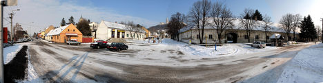 Pannonhalma városközpont panorámakép (180fokos)