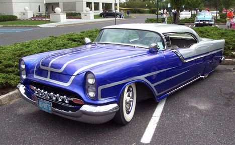 1955 Oldsmobile blue grey chopped