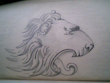 stilizált oroszlán fej
