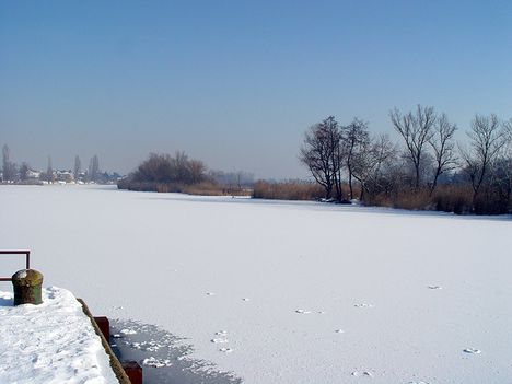   2 Kis-Duna befagyva Szigetszentmiklóson 2010.Februrár 7-én Gulyás Lajos fotója