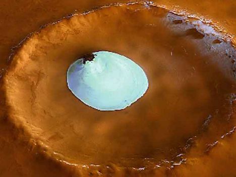 mars3 Vízjég egy kráterben