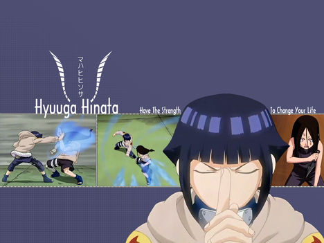 [0] Hinata Hyuuga stands performing a jutsu (anime Naruto wallpaper 1024x768)