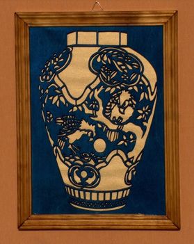 áttört falikép (japán váza )