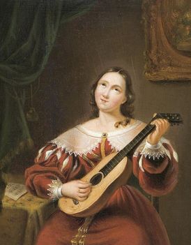 Nő hangszerrel