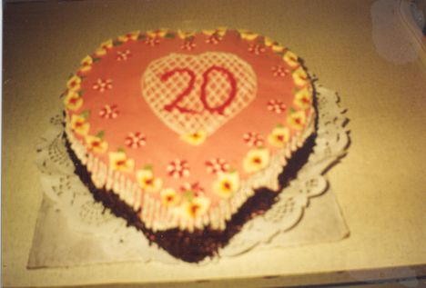 20. évfordulóra torta.