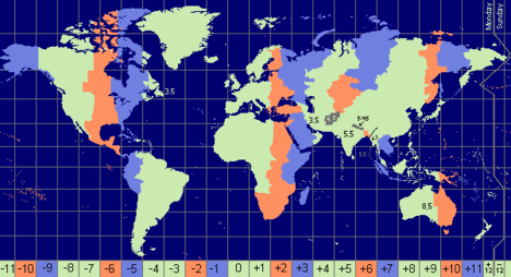 A térképen megjelenített idő a különböző országok eltérő nyári időszámítási rendszere miatt könnyen lehet, hogy pontatlan
