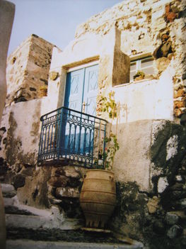 Hangulatkép Pyrgos városában, Santorini
