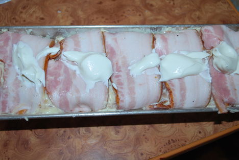csirkefilé baconnal őzgerinc formában