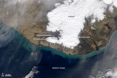 NASA-fotó az izlandi vulkánról 2