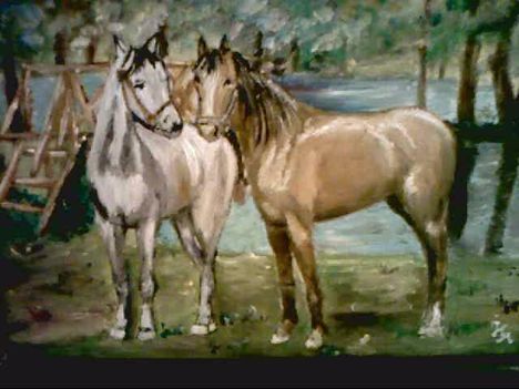 festményeim 33 Szerelmes lovak másolat
